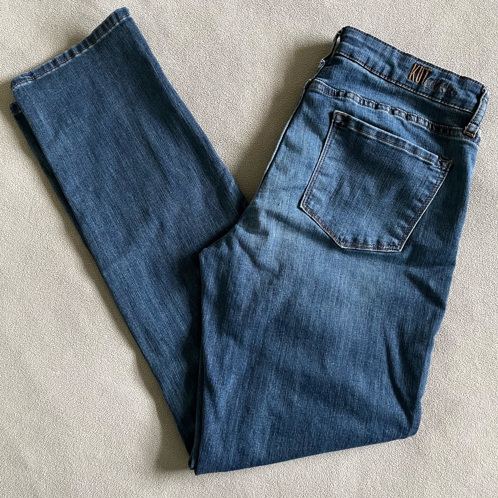 Kut From The Kloth Straight Leg Women's Jeans Size 10 Medium Blue Wash Denim